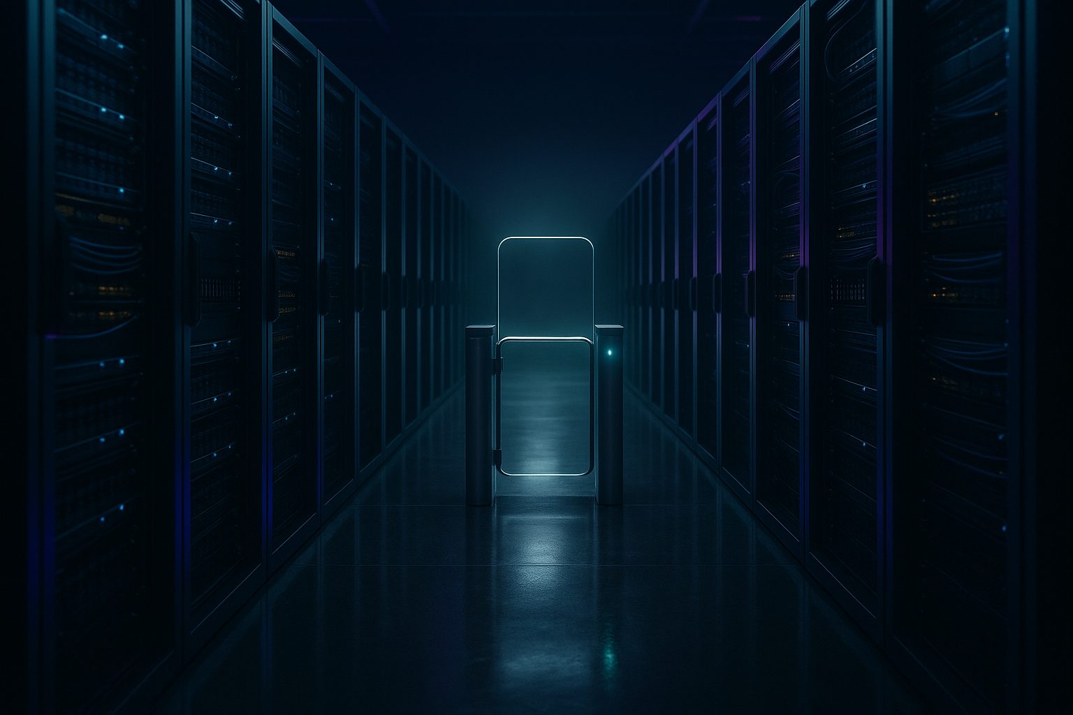 11 best AI governance tools for 2026 compared — a governed checkpoint gate in an enterprise data center representing EVE AI Core, Credo AI, Holistic AI, IBM watsonx.governance, Collibra, Fiddler AI and more